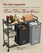 Tvättkorg 2 banor kastanj-bläck-svart duva grå