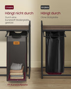 Tvättkorg 2 banor kastanj-bläck-svart duva grå