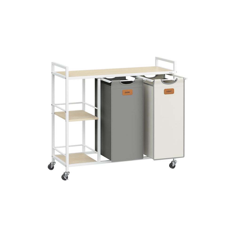 Tvättkorg 2 banor kastanj-bläck-svart duva grå