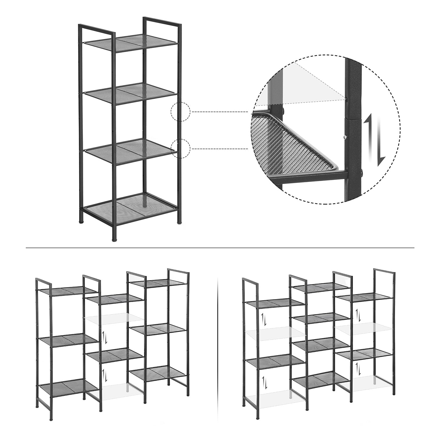 Badrumsställ - Standing Rack - Plant Rack - Badrumsskåp - Svart