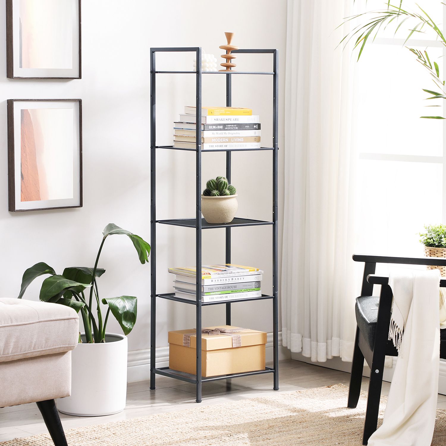 Badrumsskåp - Stående rack - förvaringsskåp - vardagsrumsmöbler - svart