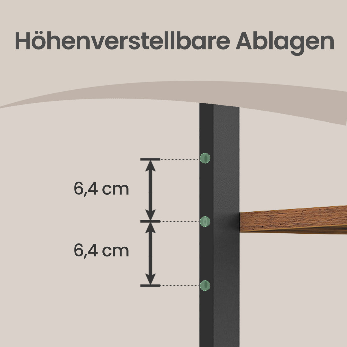 Kratten Rek – 2 Niveaus voor 6 Kratten – 3 Planken – Staal – Tot 150 kg per Niveau – Vintage Bruin en Zwart
