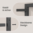 Krattenrek - Voor 4 Kratten - 3 Planken - Staal - Bruin-Zwart