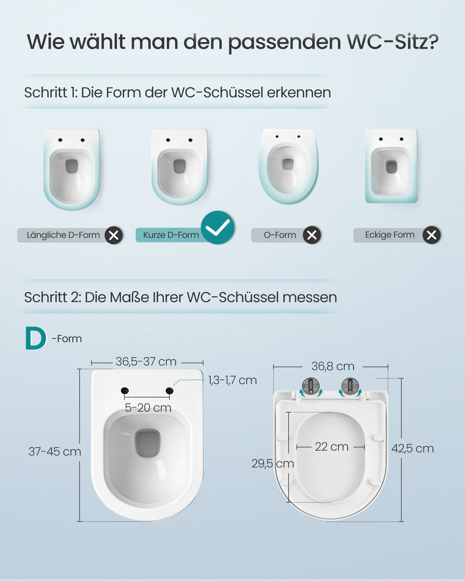 Toiletbril - 42,5 x 36,8 cm - softclose-mechanisme - afneembare zitting - PP-kunststof - wit - maximaal draagvermogen 300 kg