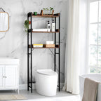 Badrumsställ - med 3 öppna hyllor - Industrial - Brown/Black