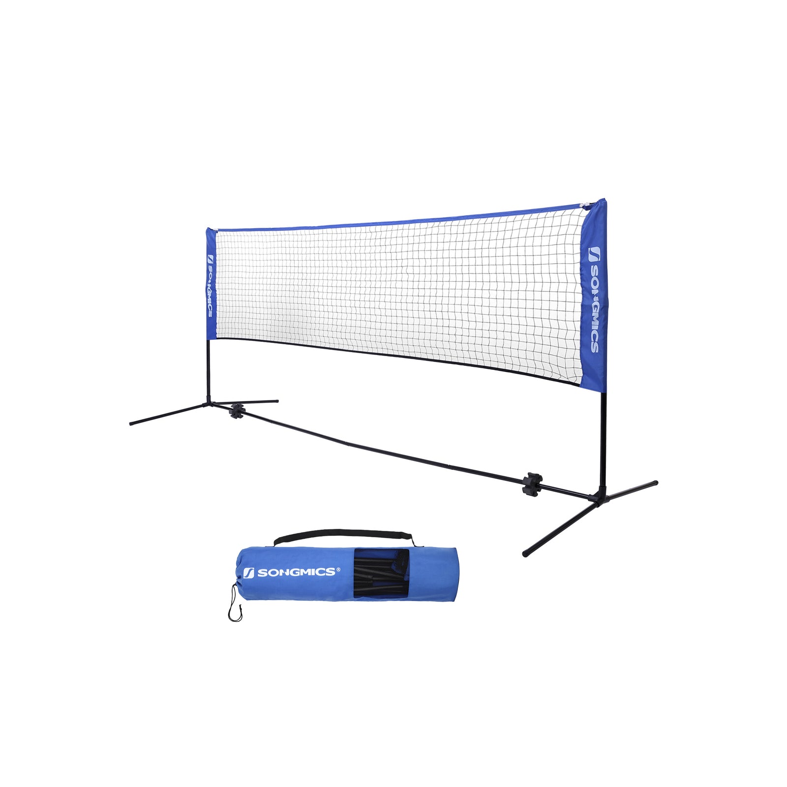 Badmintonnet - Justerbart tennisnätverk - 3 meter - blått