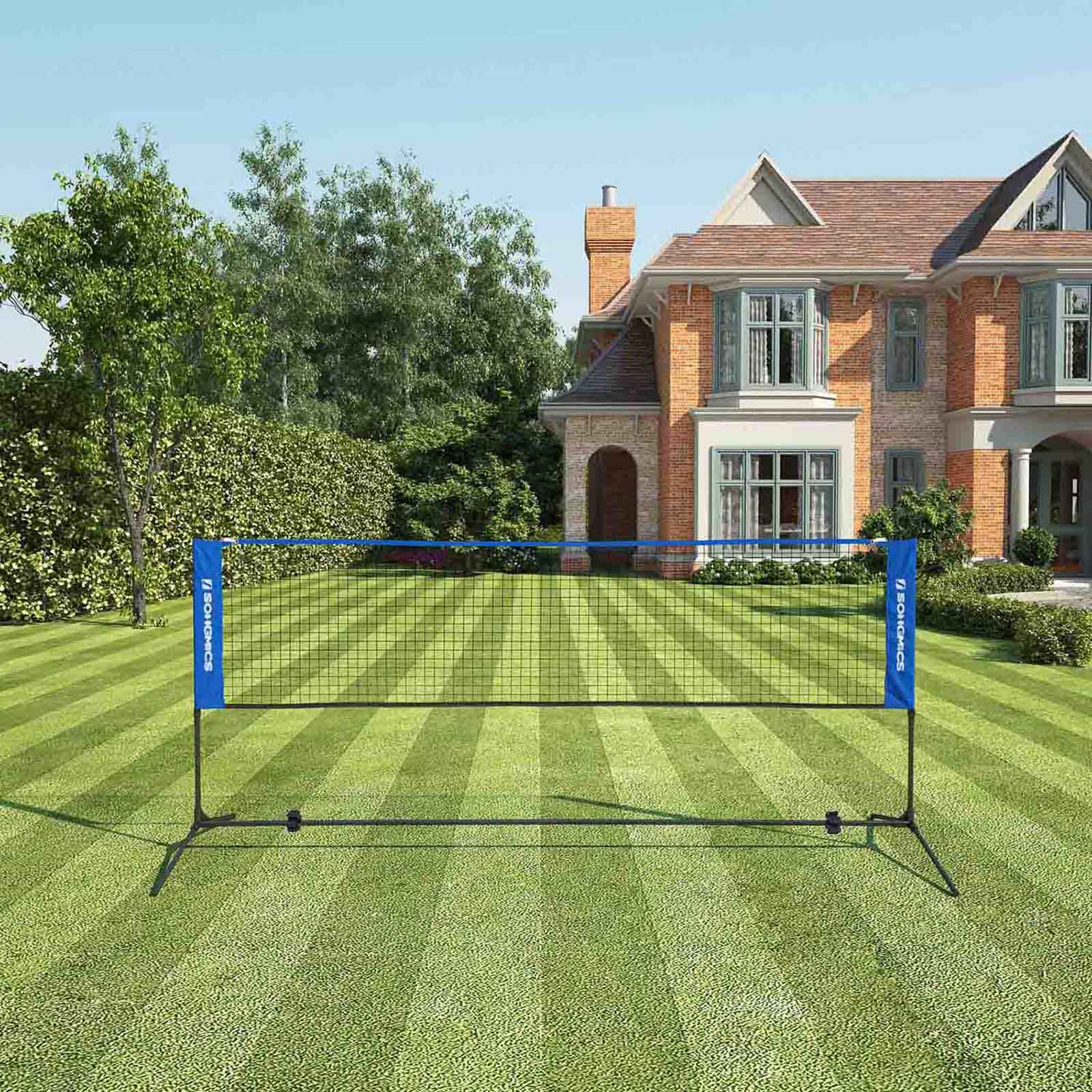 Badmintonnet - Justerbart tennisnätverk - 3 meter - blått