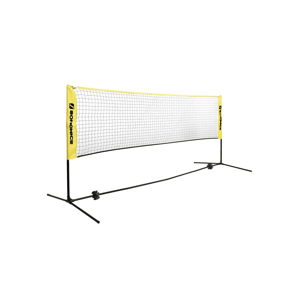 Badmintonnet - Justerbart tennisnätverk - inklusive standard- och bärväska - gul/svart