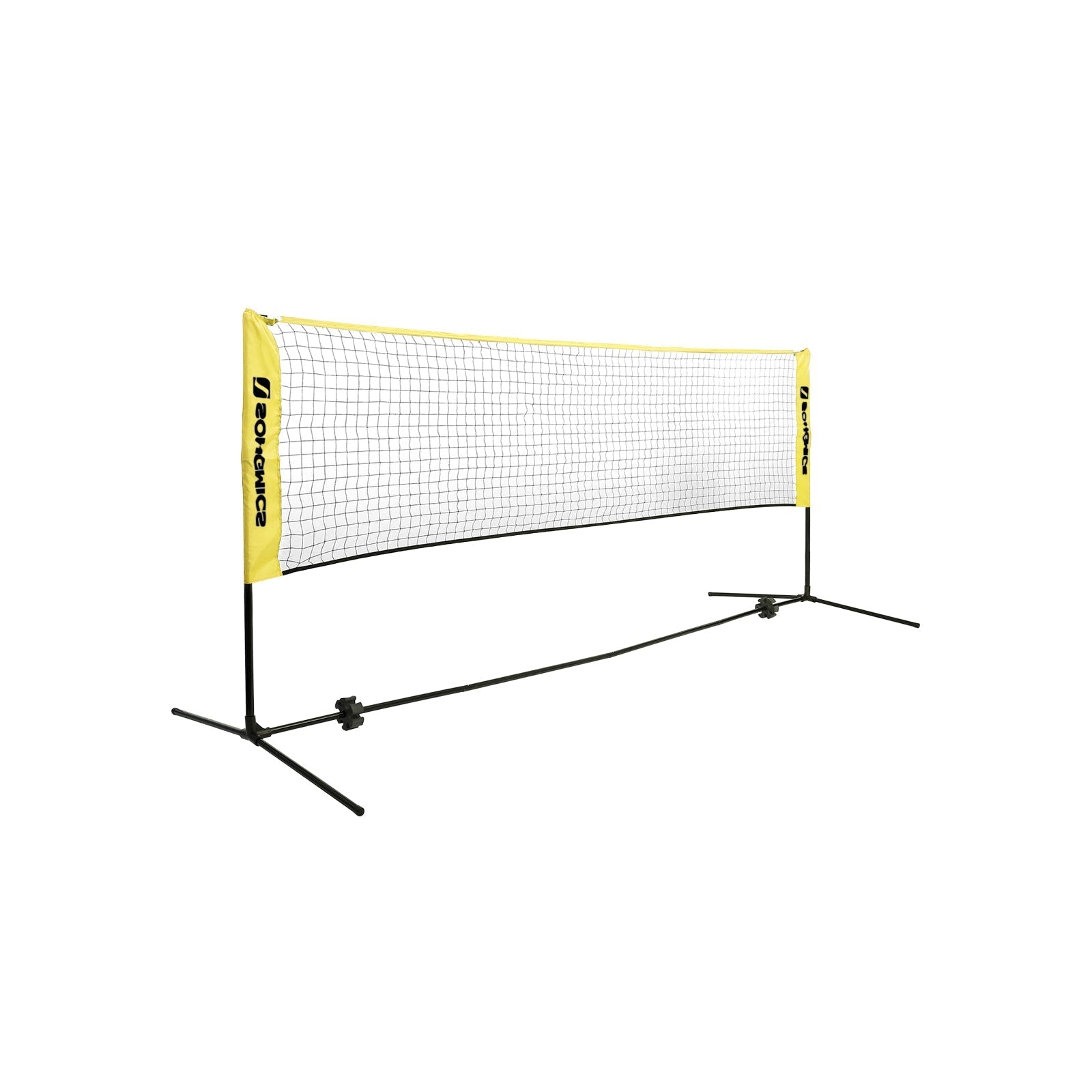Badmintonnet - Justerbart tennisnätverk - inklusive standard- och bärväska - gul/svart
