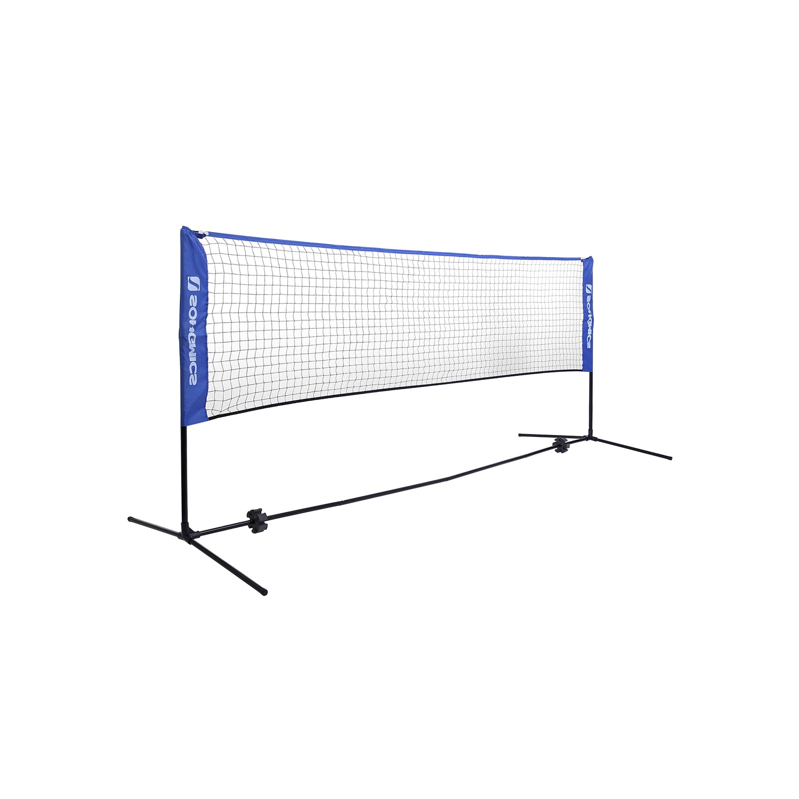 Badmintonnet - Justerbart tennisnätverk med järnram och väska - blå