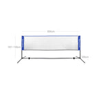 Badmintonnet - Justerbart tennisnätverk med järnram och väska - blå