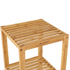 Badrumsställ - bambu - 5 våningar - 33 x 33 x 146 cm - smal