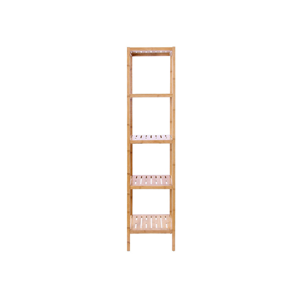 Badrumsställ - bambu - 5 våningar - 33 x 33 x 146 cm - smal