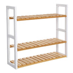 Badrumsställ - med justerbara hyllor - Bambu - Natural/White