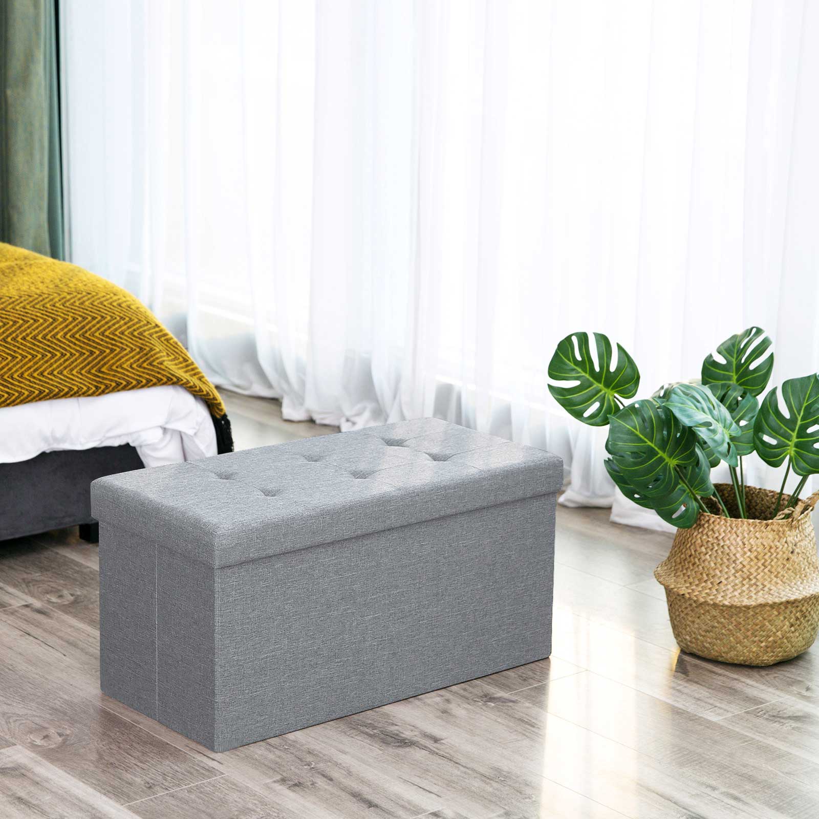 Soffa - 80 L - vikbar - 300 kg - 76 x 38 x 38 cm - ljusgrå