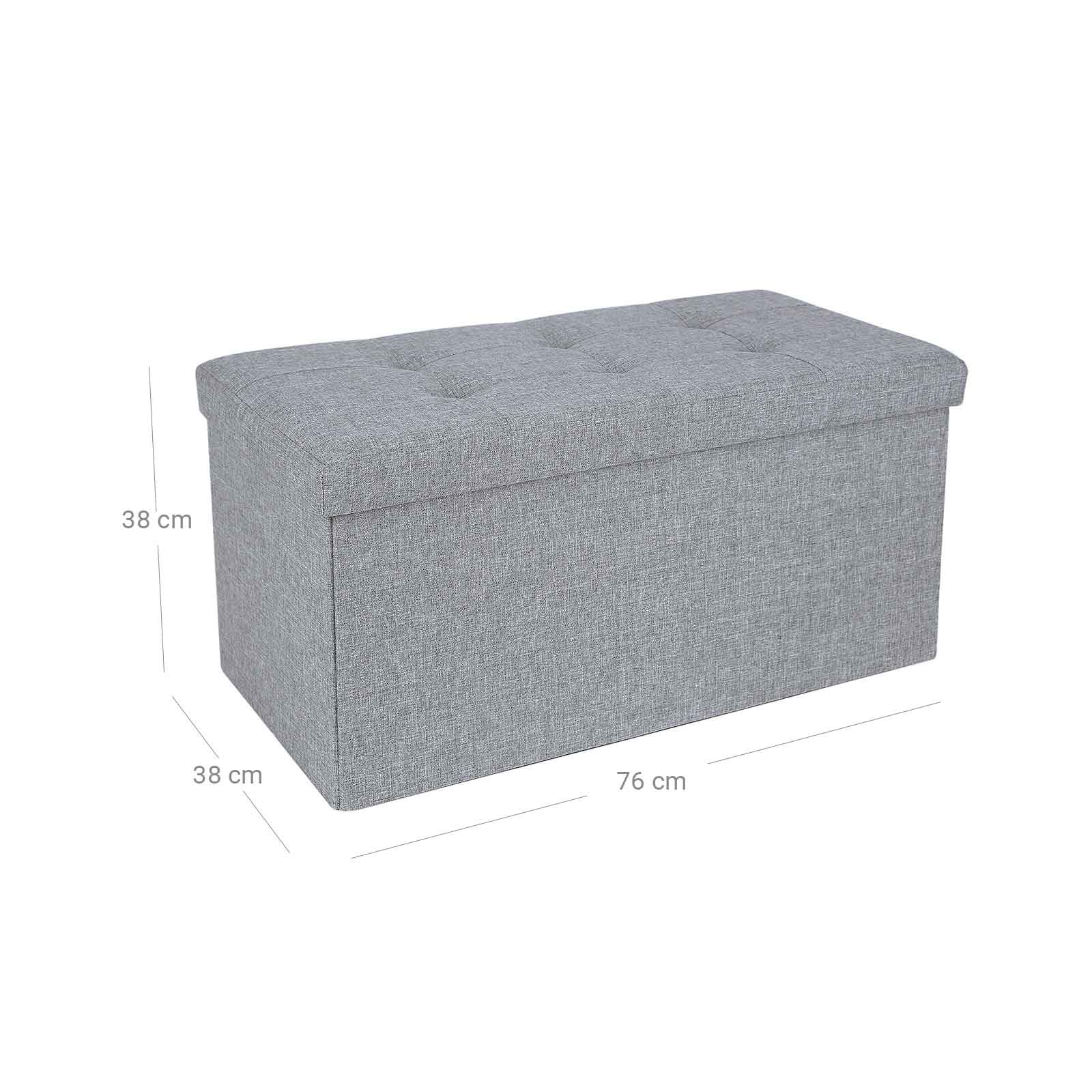 Soffa - 80 L - vikbar - 300 kg - 76 x 38 x 38 cm - ljusgrå
