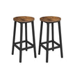 Barstolar set om 2 – Rund sits – Vintage brun/svart