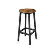 Barstolar set om 2 – Rund sits – Vintage brun/svart