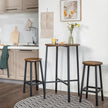 Barstolar set om 2 – Rund sits – Vintage brun/svart