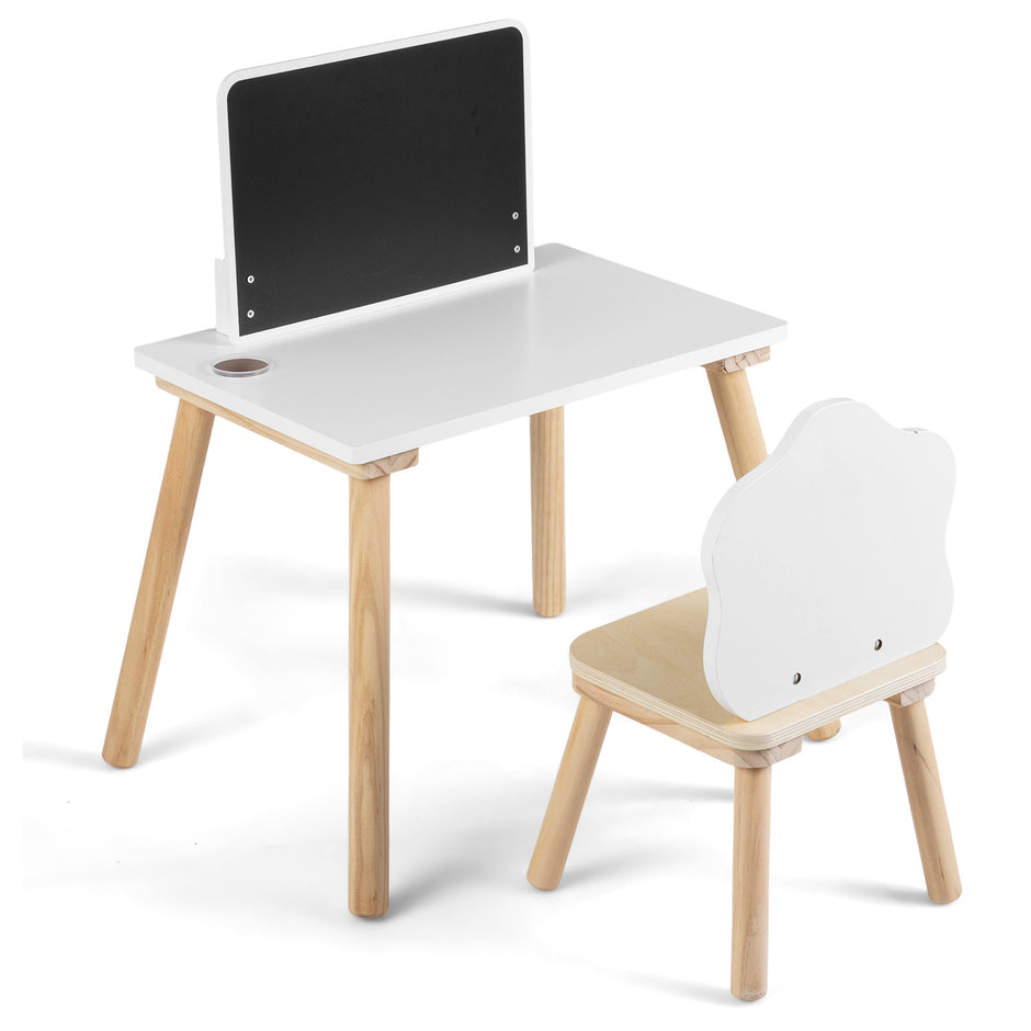 Barnbord – med stol Barnskrivbord tavla Vit +