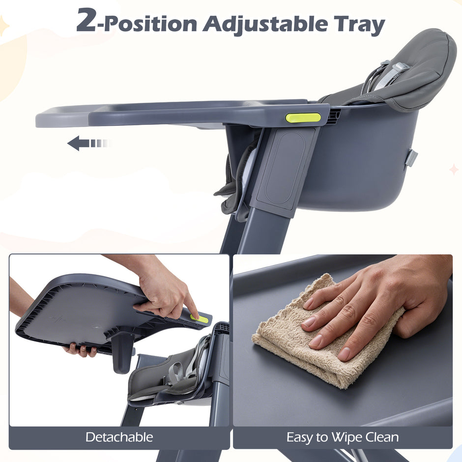 Barnmatstol – 3‑i‑1, barnstol med justerbar bricka och fotstöd, max – 15 kg