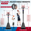 Basketkorg – med hjul, 150‑305 cm höjdjusterbar basketställare PC‑bakplatta