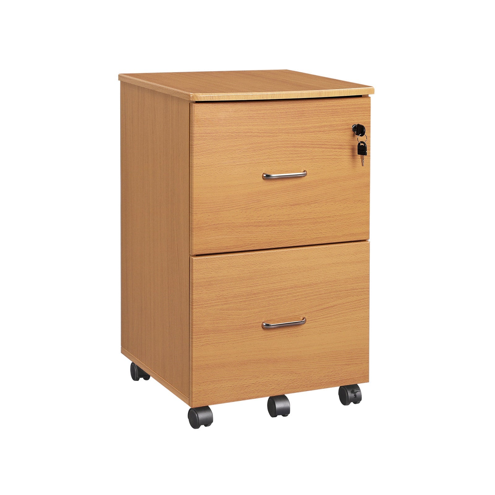 LadeBlok - Roll Container med 2 lådor - Office Capboard With Lock - Svart