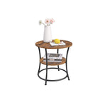 Sidobord - med 2 hyllor - industriell design - brun/svart