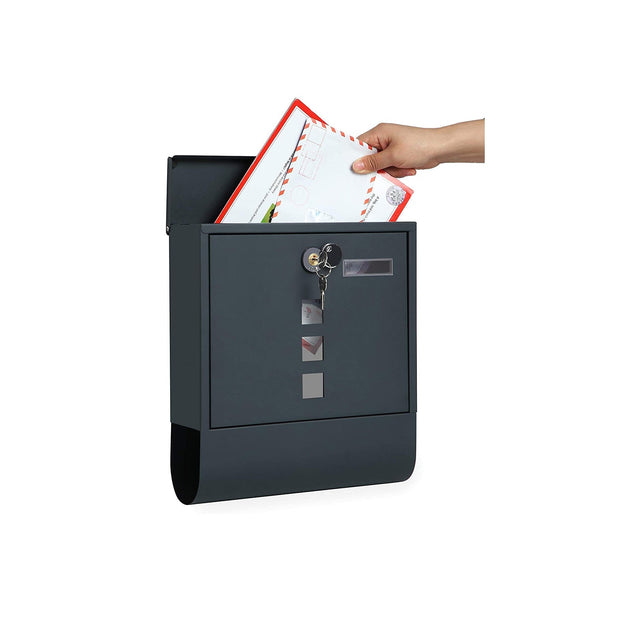 Väggbrevlåda med lås - Väderbeständig - Antracit