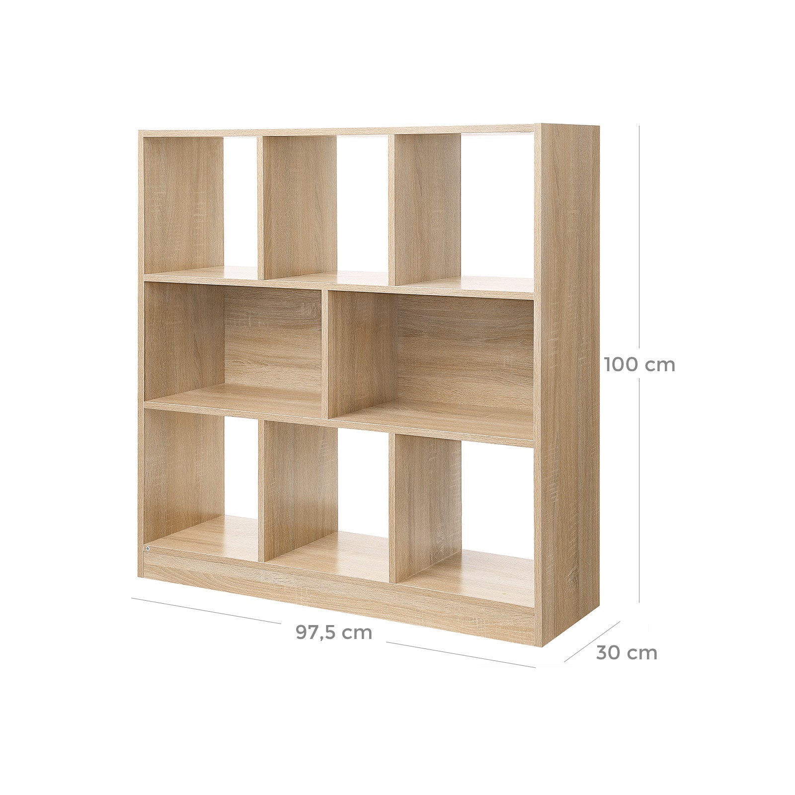 Bokhylla - Kubus Board - vardagsrumskåp - 97,5 x 30 x 100 cm - trä