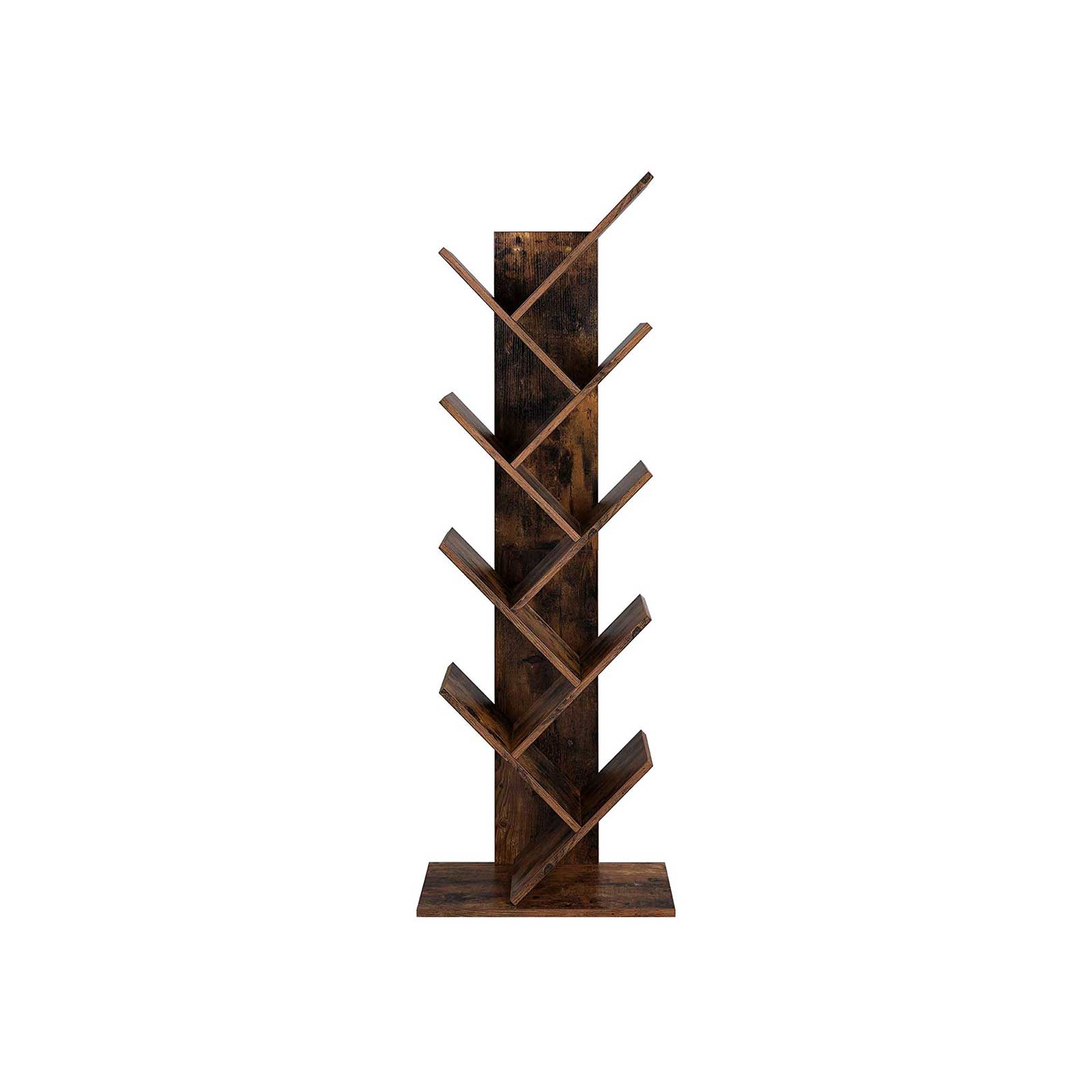 Bokhylla - 8 nivåer - Standing Plank - Book Rack - Brown