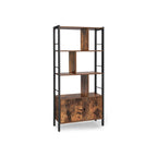 Bokhylla - vardagsrumskåp - förvaringsskåp - stående rack - vintage brun/svart