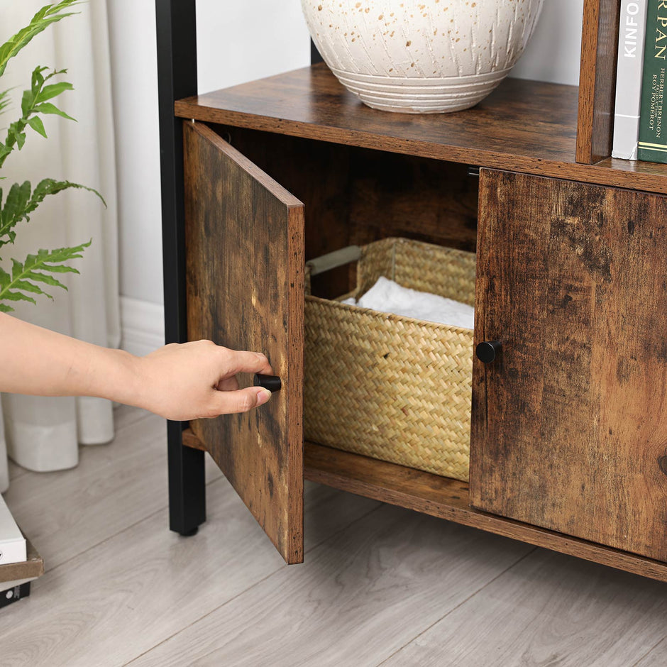Bokhylla – Snygg design – Vintage brun/svart