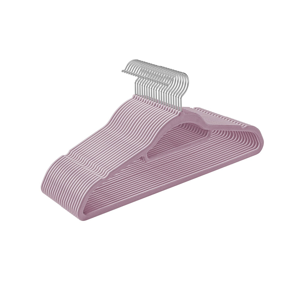 Klädhängare - Velvet - Uppsättning av 20 - 0,6 cm tjock - vit