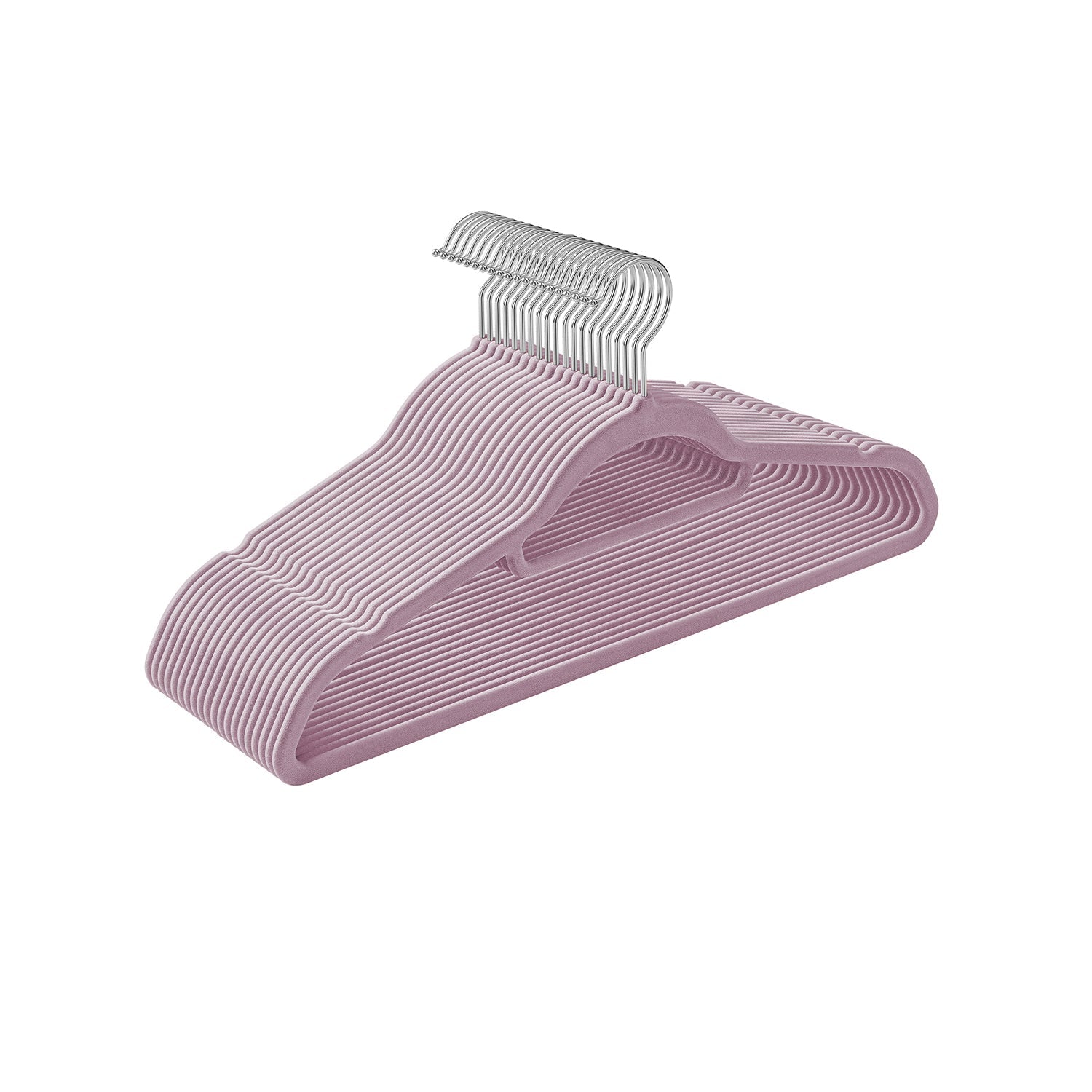 Klädhängare - Velvet - Uppsättning av 20 - 0,6 cm tjock - vit