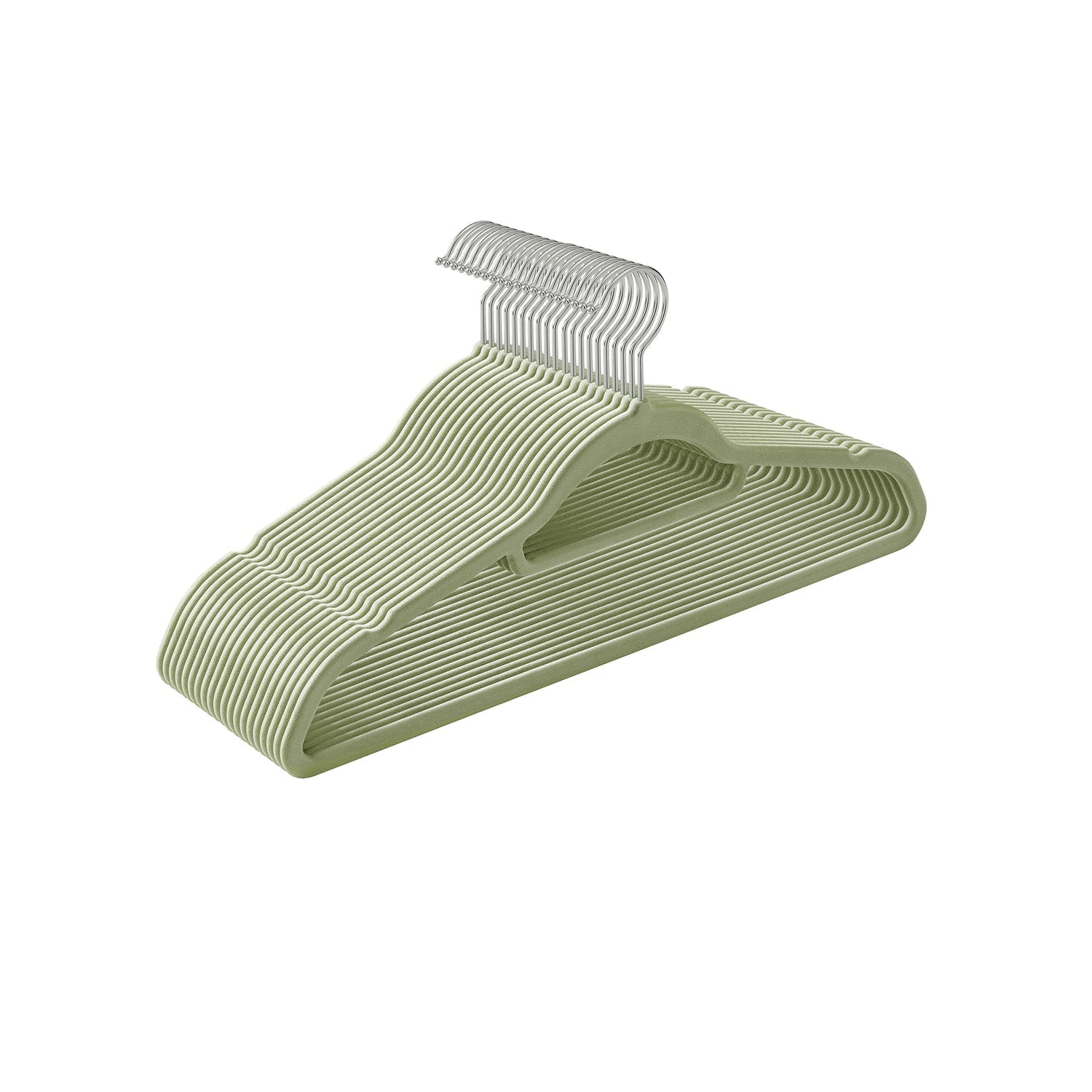 Klädhängare - Velvet - Uppsättning av 20 - 0,6 cm tjock - vit