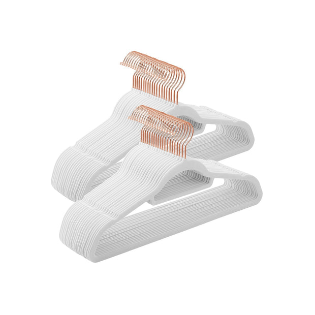 Klädhängare i sammet – Halkskydd – Set om 50 – Vit