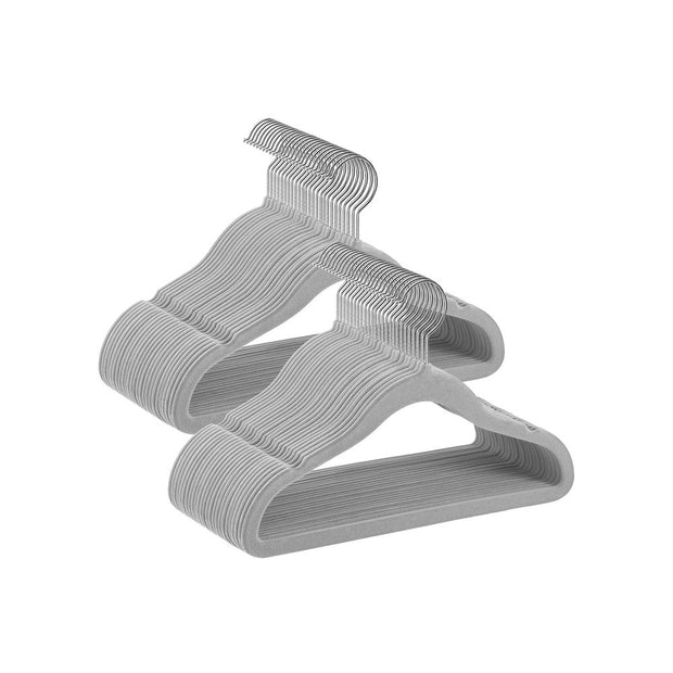 Klädhängare för barn - Halkfri sammet - Ljusrosa - Set om 50 st