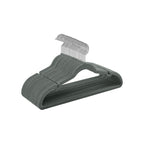 Klädhängare - sammetkläderhängare - Uppsättning av 30 stycken - anti -slip - roterande krok - grå