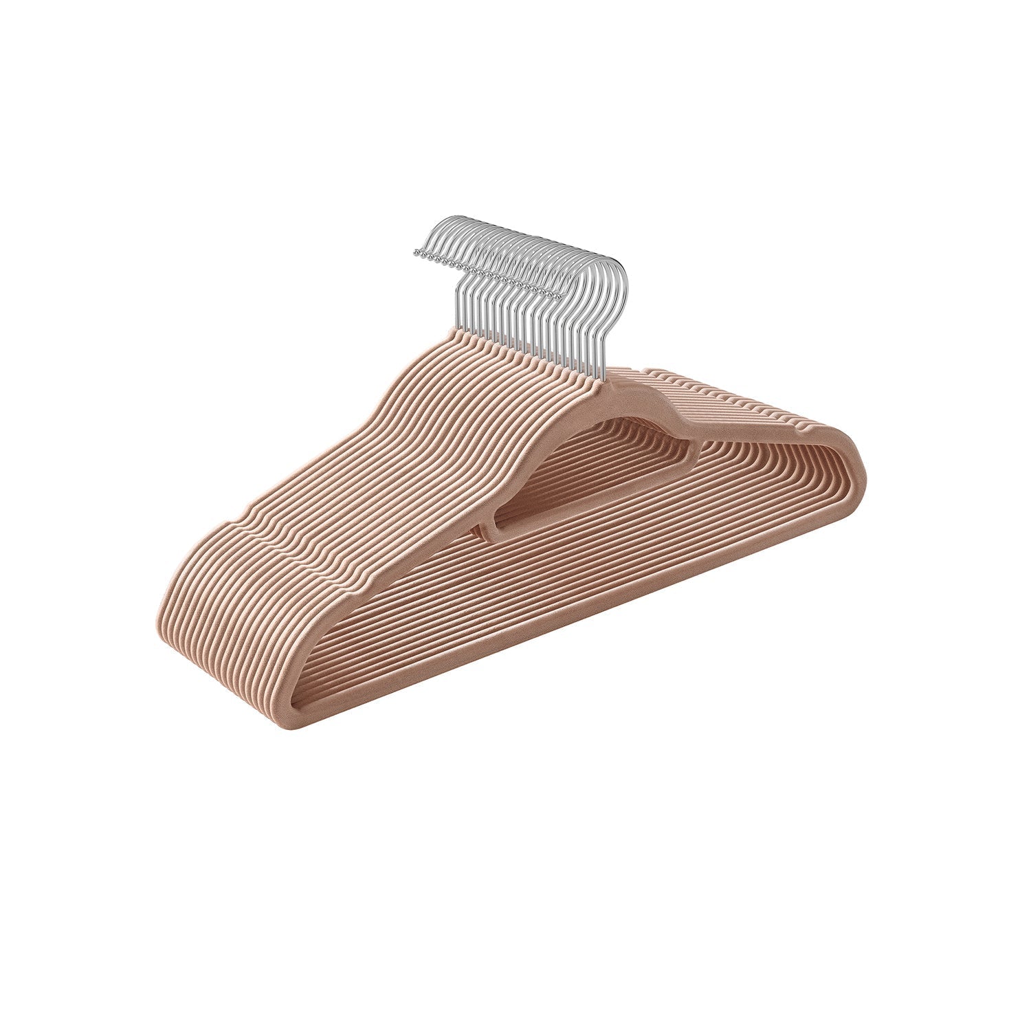 Klädhängare - Velvet - Uppsättning av 20 - 0,6 cm tjock - vit