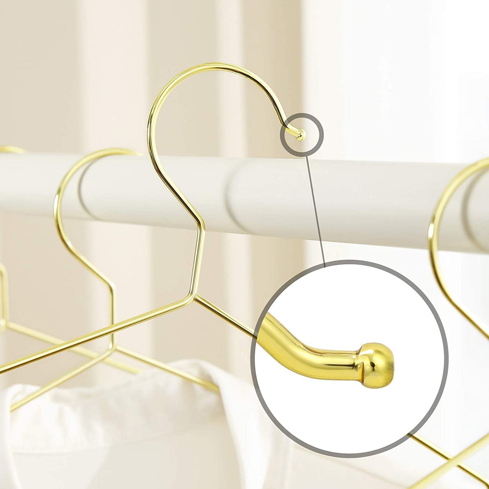 Klädhängare - Metallhängare - Chrome -Free - Rostfritt - Guld - 20 stycken