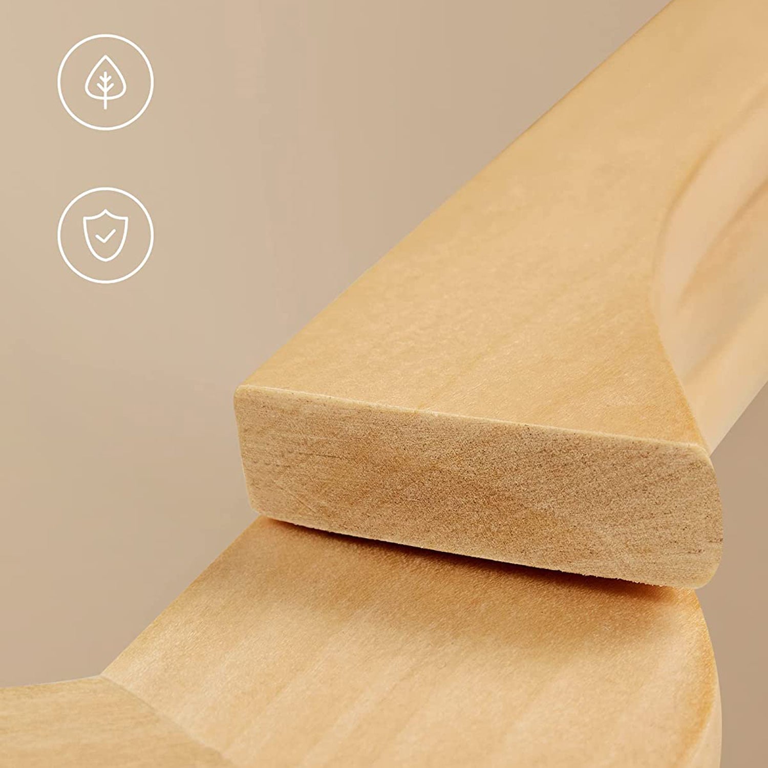 Träkläderhängare - uppsättning av 20 - massivt trä - anti -slip - 360 ° roterande krok