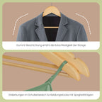 Träkläderhängare - uppsättning av 50 - fast trä - robust finish