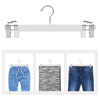 Byxor hängare - uppsättning av 8 - med klipp - vita