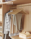 Houten Kledinghangers – Set van 50 – Berkenhout – 360° Draaibare Haak – Ruimtebesparend – Naturel