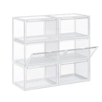 Skoboxar - uppsättning av 6 - Stackbara förvaringslådor - 46,36 x 28 x 22 cm - transparent