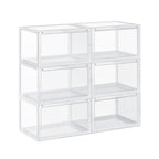 Skoboxar - uppsättning av 6 - Stackbara förvaringslådor - 46,36 x 28 x 22 cm - transparent