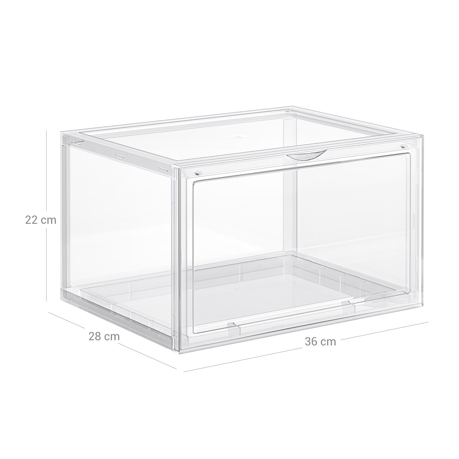 Skoboxar - uppsättning av 6 - Stackbara förvaringslådor - 46,36 x 28 x 22 cm - transparent