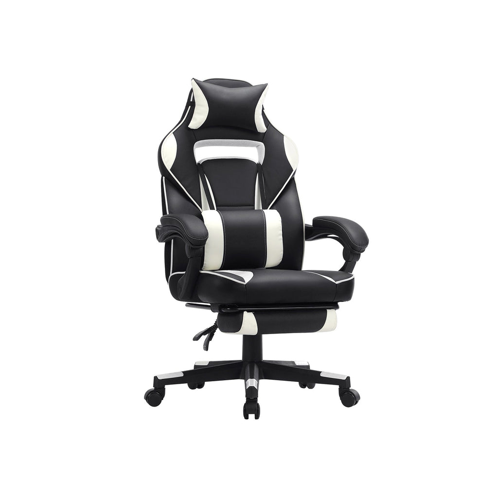 Spelstol - Gaming Office -stol med fotstöd - svart/röd
