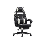 Spelstol - Gaming Office -stol med fotstöd - svart/röd
